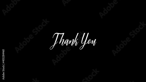 Thank You Animated Appearance Ripple Effect White Color Italic Text 