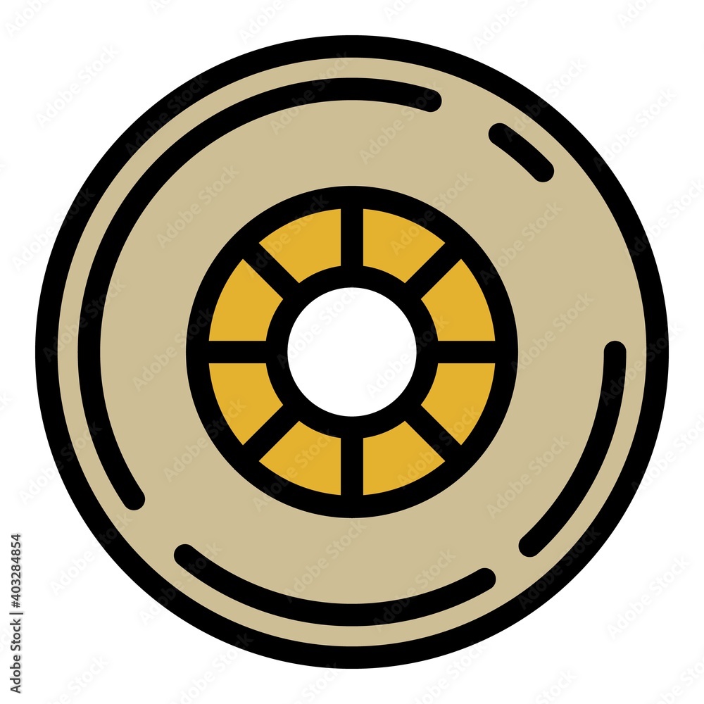 Obraz premium Rubber skateboard wheel icon. Outline rubber skateboard wheel vector icon for web design isolated on white background