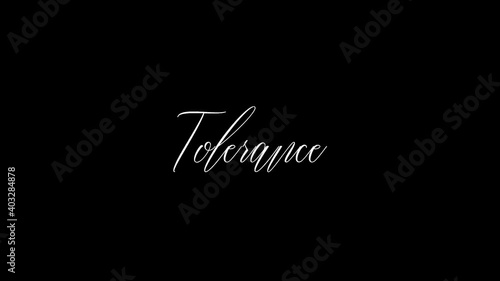 Tolerance Animated Appearance Ripple Effect White Color Italic Text 