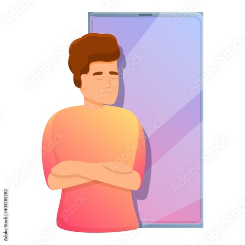 Digital detoxing phone icon. Cartoon of digital detoxing phone vector icon for web design isolated on white background