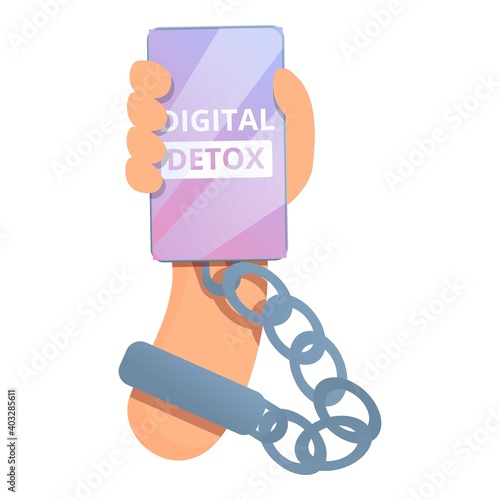 Digital detoxing smartphone icon. Cartoon of digital detoxing smartphone vector icon for web design isolated on white background