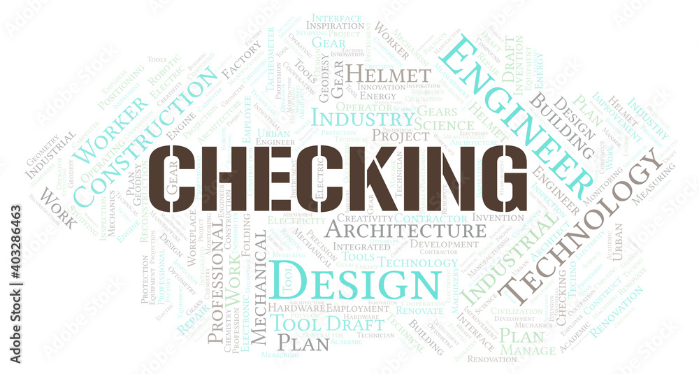 Obraz premium Checking typography word cloud create with the text only