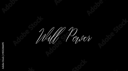 Will Power Animated Appearance Ripple Effect White Color Italic Text 