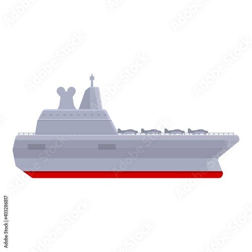 Aircraft carrier modern type icon. Cartoon of aircraft carrier modern type vector icon for web design isolated on white background