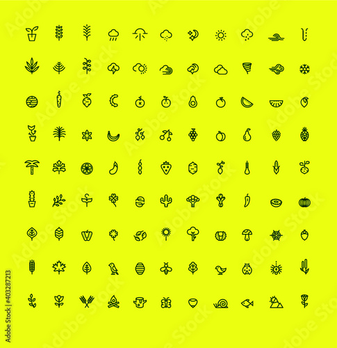 100 Natural Icons (Vectors)