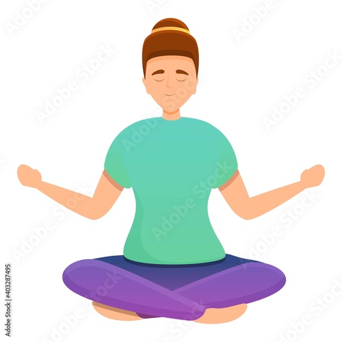 Home meditation icon. Cartoon of home meditation vector icon for web design isolated on white background