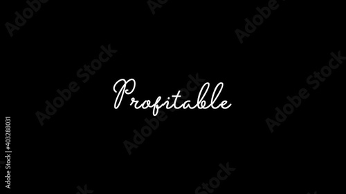 Profitable Animated Appearance Ripple Effect White Color Cursive Text on Black Background