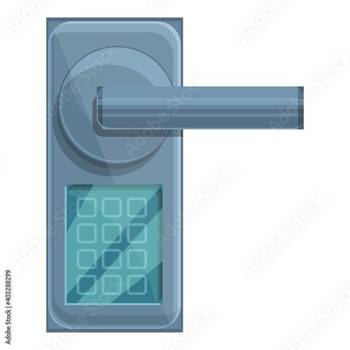 Password door handle icon. Cartoon of password door handle vector icon for web design isolated on white background