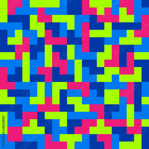 Tetris pattern in flat style, seamless vector
