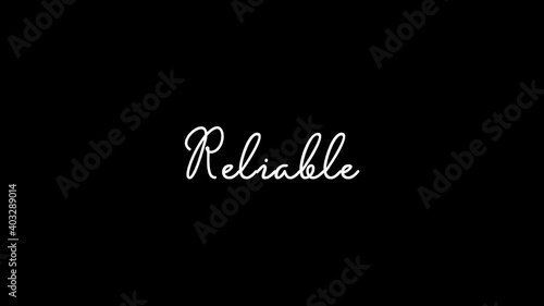Reliable Animated Appearance Ripple Effect White Color Cursive Text on Black Background