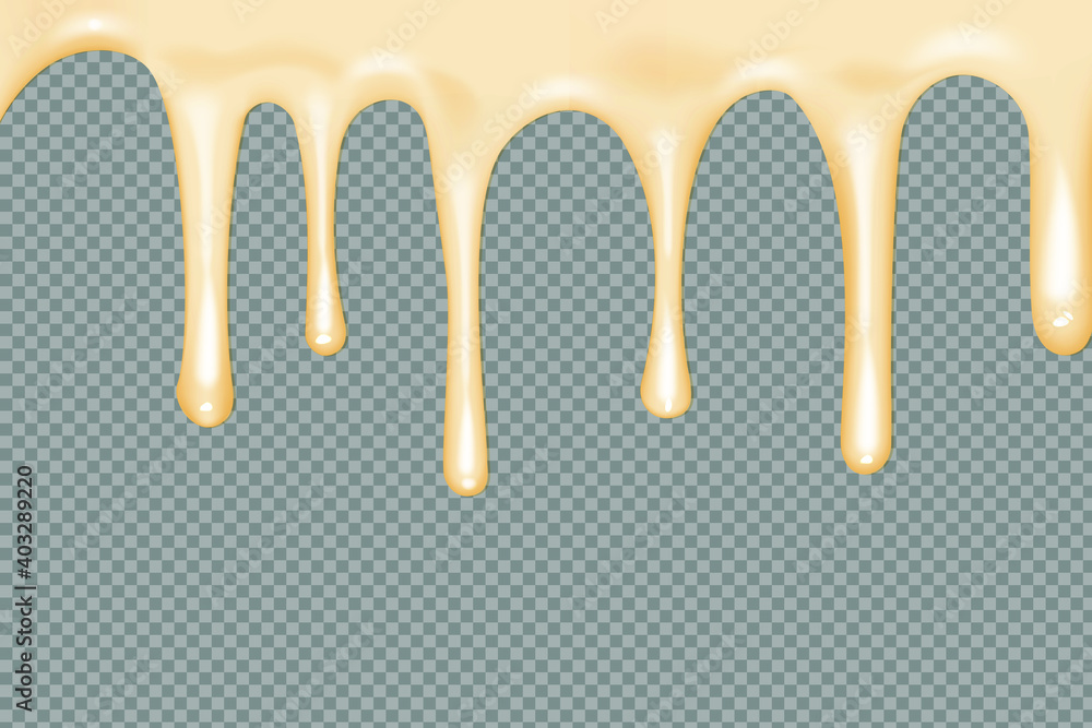 Flowing realistic liquid mayonnaise on transparent background.Spreading cheese, cream, milk, cream or yogurt. Flowing realistic liquid mayonnaise on transparent background.Spreading cheese, cream, milk, cream or yogurt.
