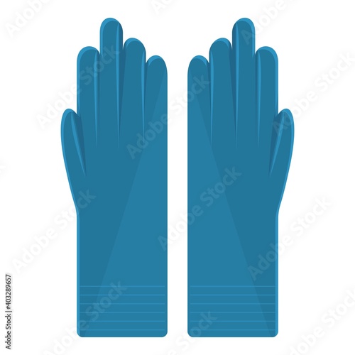 Latex medical gloves icon. Cartoon of latex medical gloves vector icon for web design isolated on white background