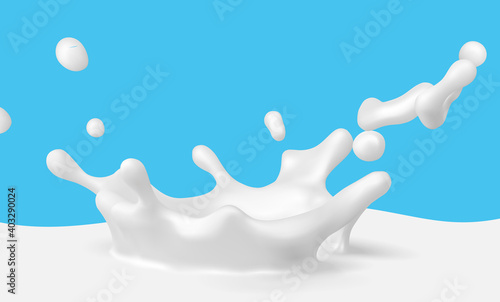 Realistic milk splash illustration vector