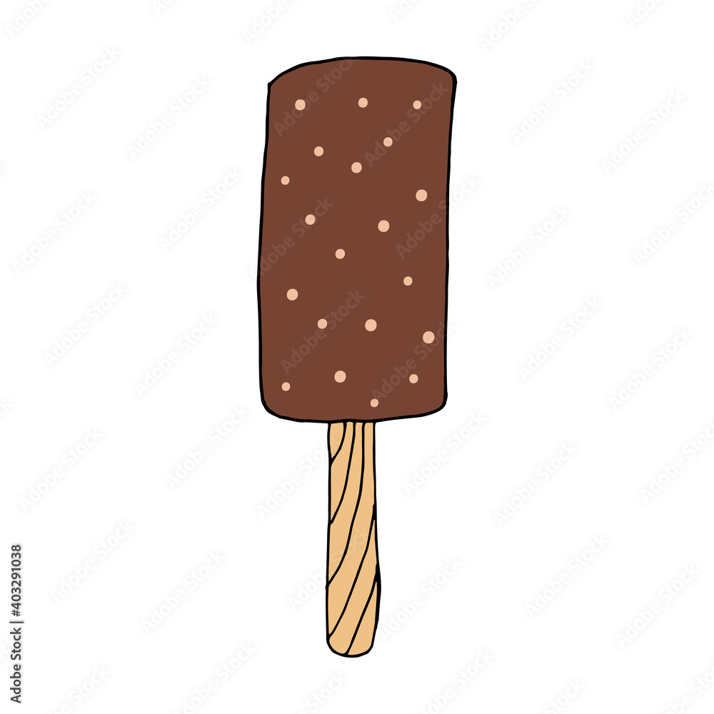 Hand drawn Ice cream food isolated on white background. Ice cream Vector illustration in doodle style. Freehand drawing Hand drawn Ice cream food isolated on white background. Ice cream Vector illustration in doodle style. Freehand drawing