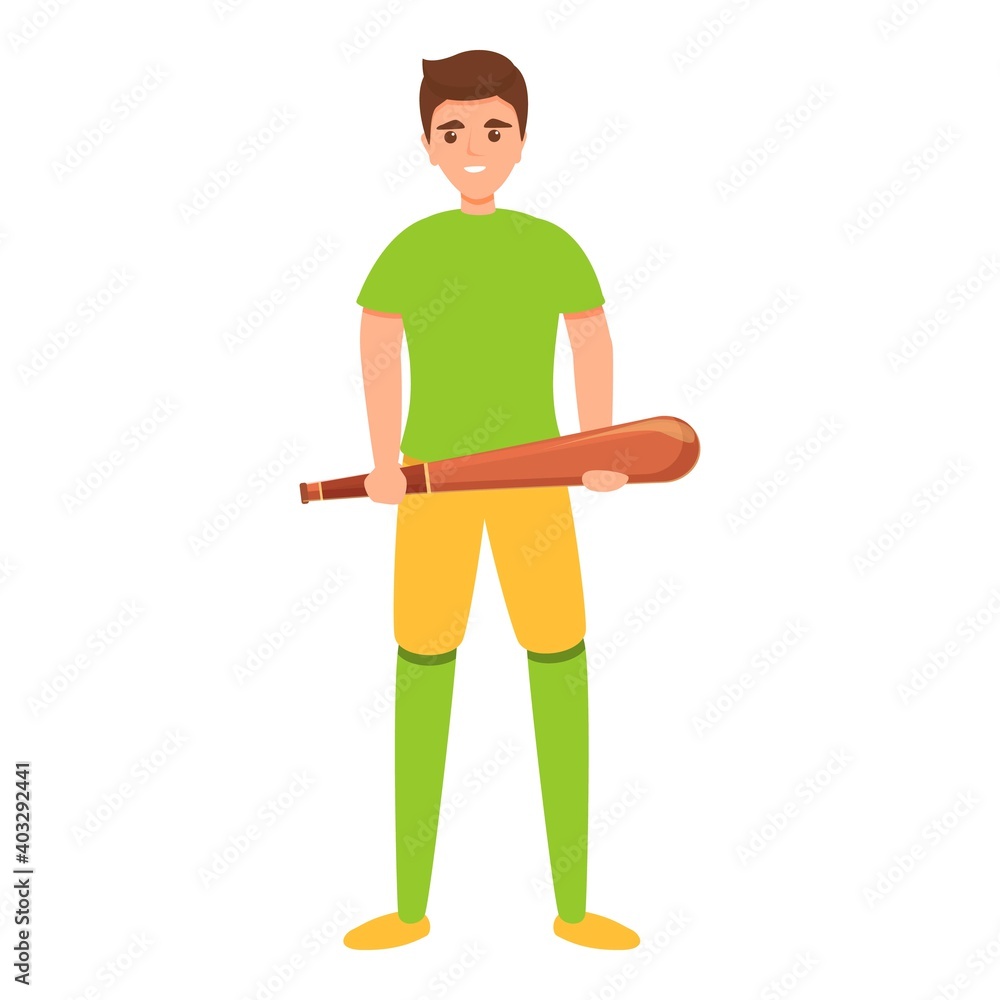 Baseball player bat icon. Cartoon of baseball player bat vector icon for web design isolated on white background Baseball player bat icon. Cartoon of baseball player bat vector icon for web design isolated on white background