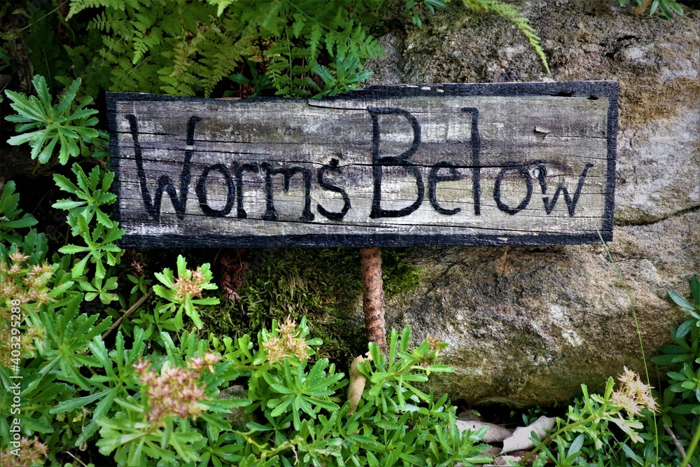 Sign in garden