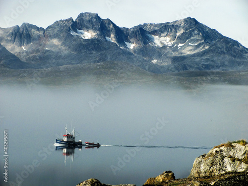 Barco en Groenlandia
