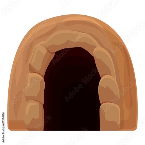 Stone tunnel icon. Cartoon of stone tunnel vector icon for web design isolated on white background