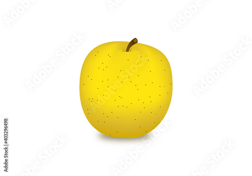 Manzana Golden madura sobre fondo blanco