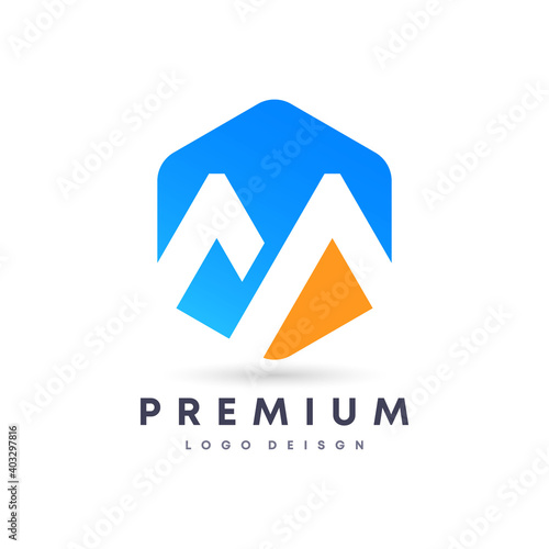 Free Download Colorful attractive home property business initial Letter M vector logo design symbol for your brand and company - GFXLoad