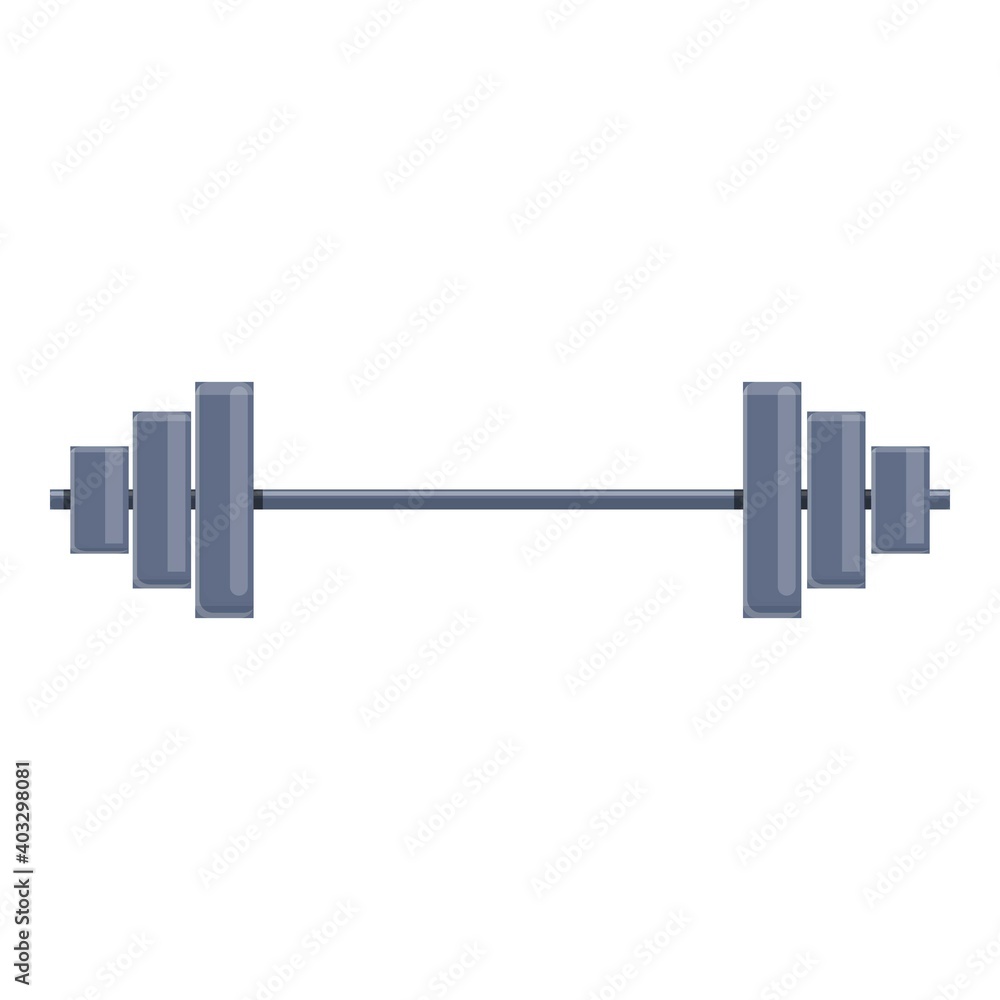 Barbell icon. Cartoon of barbell vector icon for web design isolated on white background Barbell icon. Cartoon of barbell vector icon for web design isolated on white background