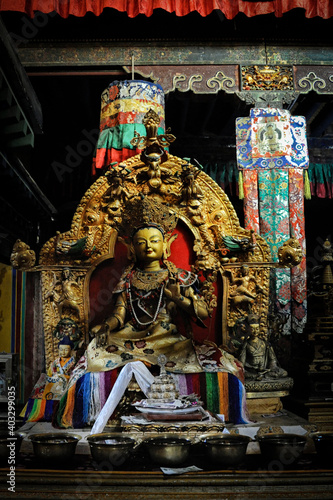 Buddha statues in the Mindroling Monastery, Zhanang County, Shannan Prefecture, Tibet Autonomous Region, China - Asia