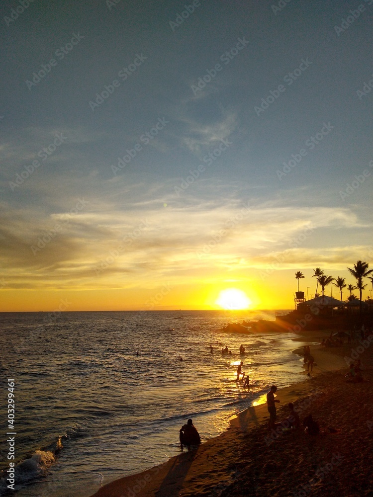 sunset on the beach