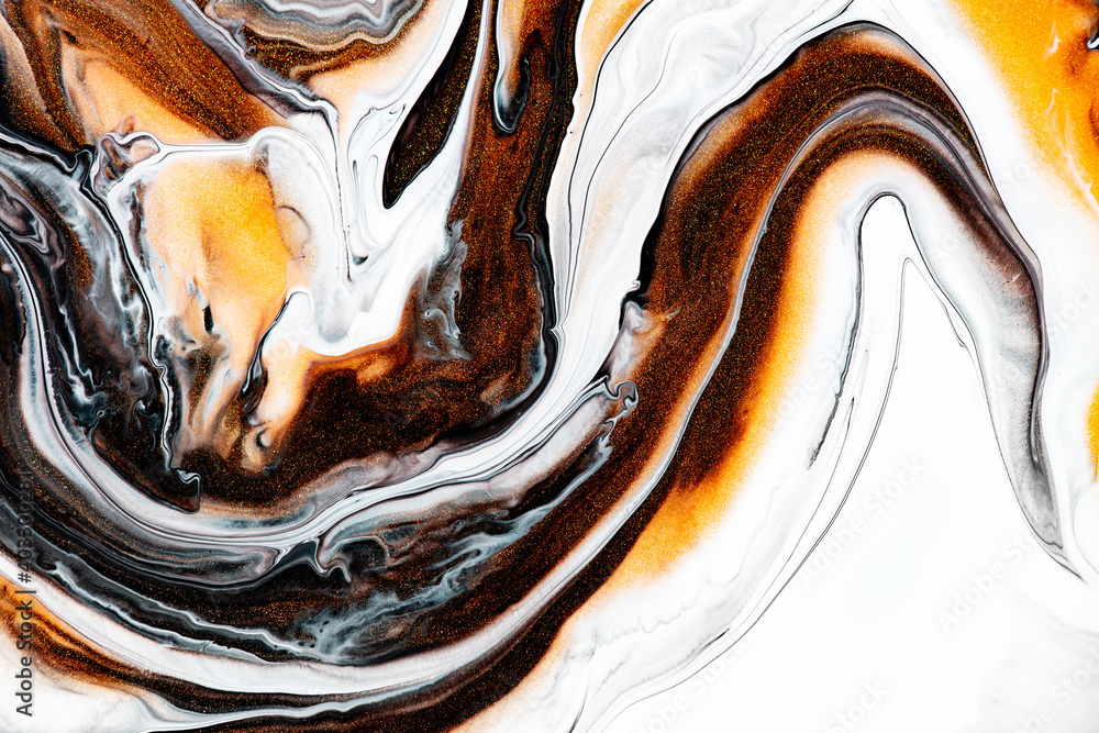 Fluid art texture. Background with abstract iridescent paint effect ...
