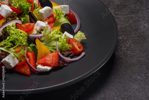 Wallpaper Mural Greece salad in plate on the table Torontodigital.ca