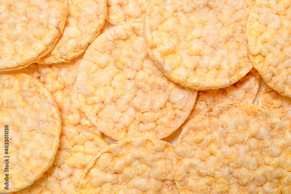 Rice wafers background, top view. Rice wafers background, top view.