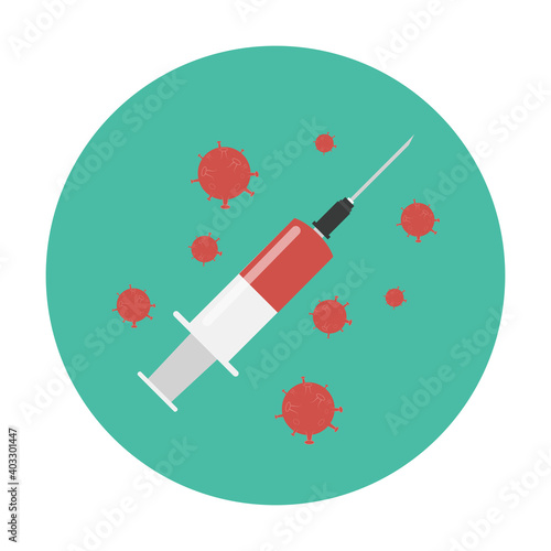 Time to vaccinate 2021 concept.Coronavirus vaccination concept. Vector Illustration eps10