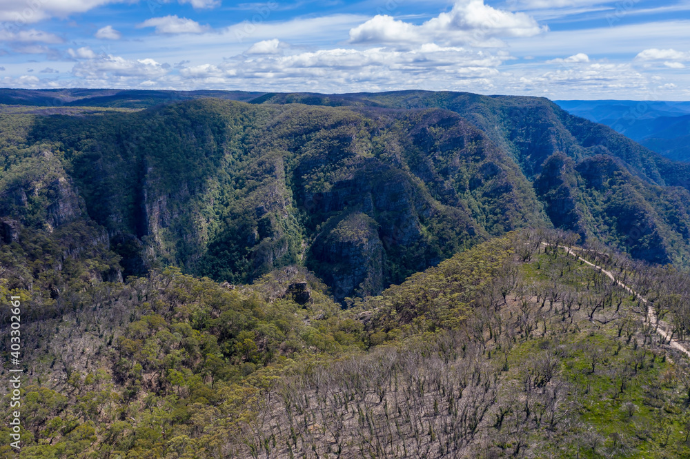 Aerial view of Kanangra-Boyd National Park in regional Australia Aerial view of Kanangra-Boyd National Park in regional Australia
