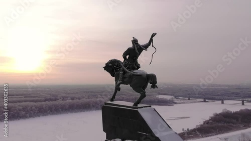 Monument To Salavat Yulaev. Ufa, Bashkortostan. Shooting date December 2020.