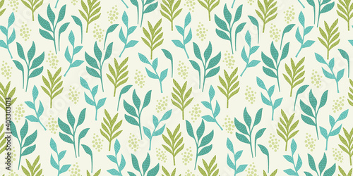 Artistic seamless pattern with abstract leaves. Modern design for paper, cover, fabric, interior decor and other.