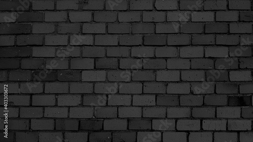 Brick Wall Texture Black Background Surface.