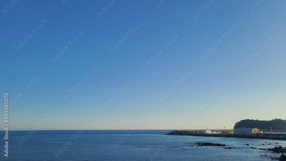 sea view of the Jeju Island when a sunny day