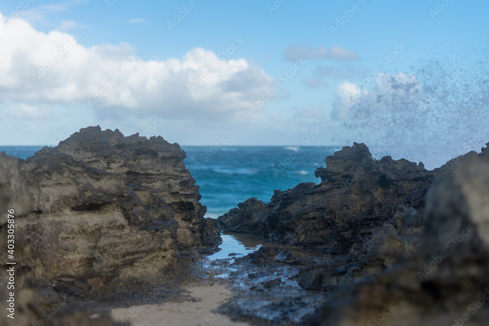 La'ie Beach Park  Hawaii Cliffs