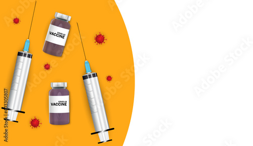 Time to vaccinate 2021 concept.Coronavirus vaccination concept. Vector Illustration eps10