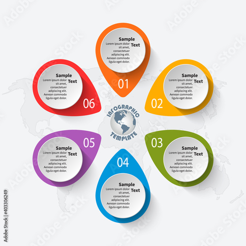 Abstract 3D Paper Infographics. Business template .Vector illustration