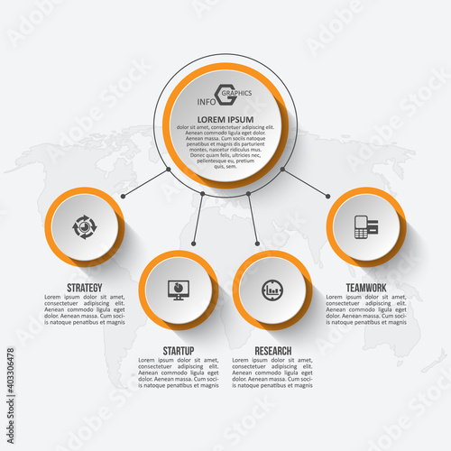 Abstract 3D Paper Infographics. Business template .Vector illustration