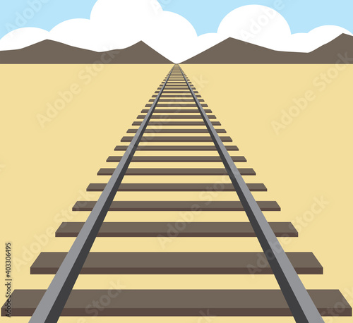 Flat Vector Railroad Tracks