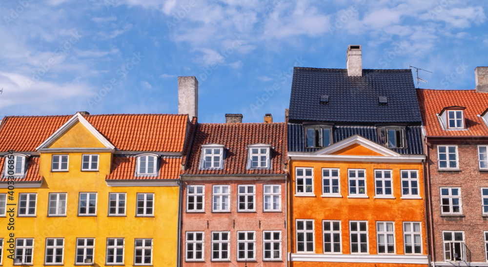 Scenic summer view of color buildings of Nyhavn in Copenhagen, Denmark