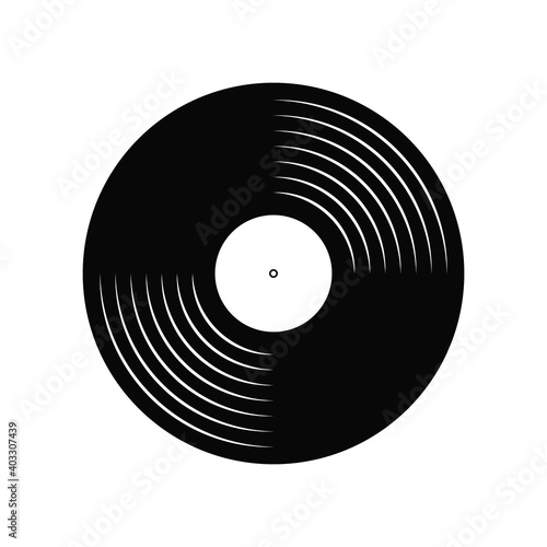 Vinyl music record. Design of retro audio disk. Vintage gramophone disc with cover mockup. Vector illustration