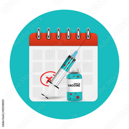 Time to vaccinate 2021 concept.Coronavirus vaccination concept. Vector Illustration eps10