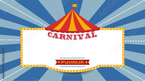 Carnival funfair circus vector. Amusement park poster invitation vintage style illustration.
