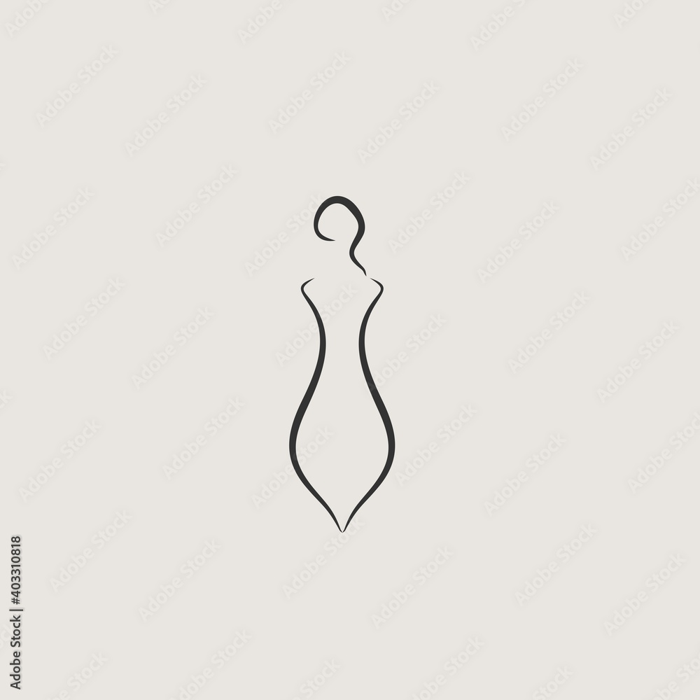 female shape simple icon vector logo design female shape simple icon vector logo design