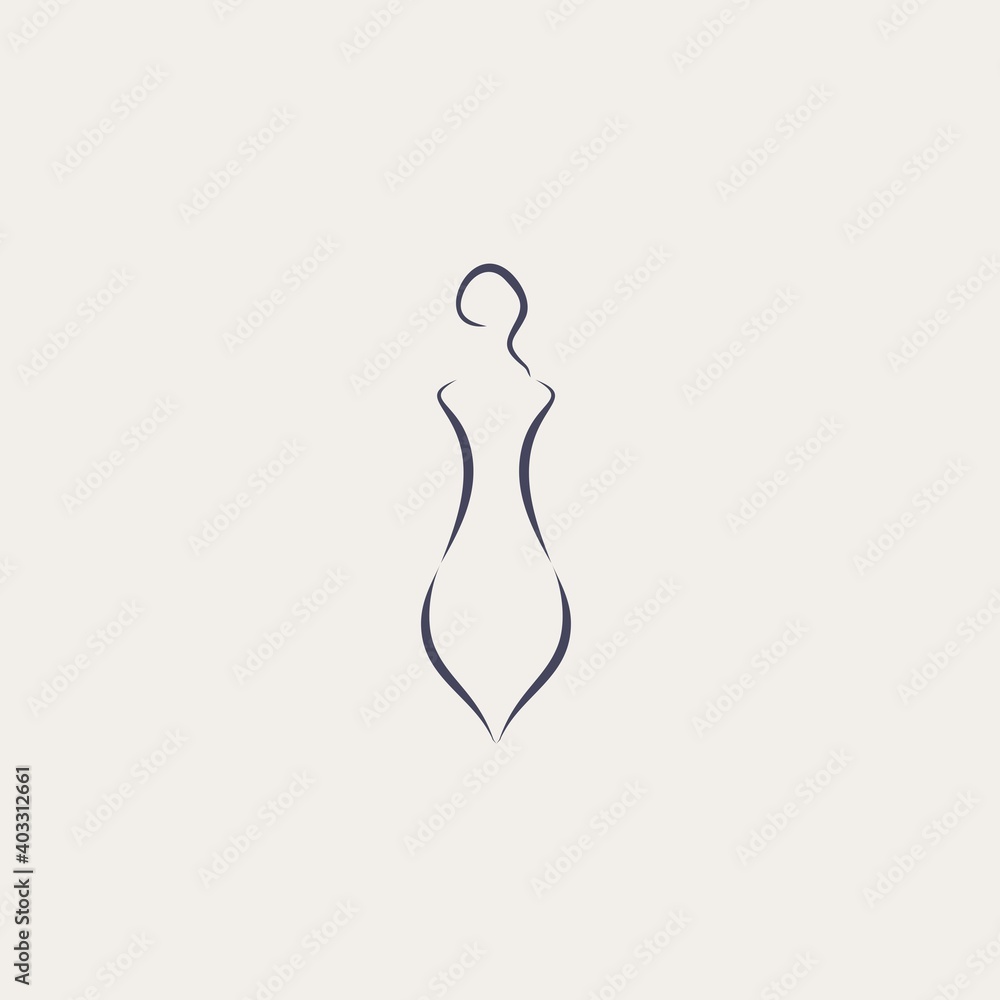 female shape simple icon vector logo design female shape simple icon vector logo design