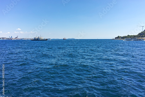 Panorama from Bosporus and Golden Horn in city of Istanbul