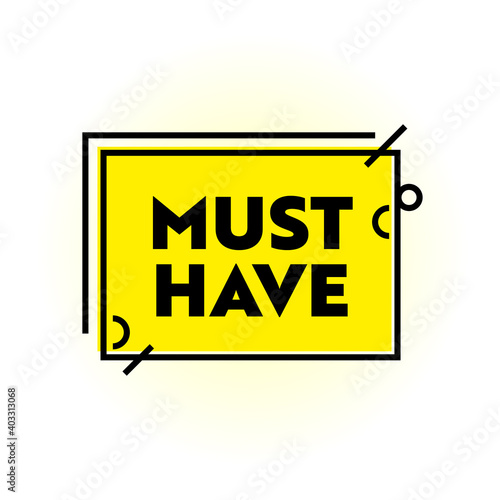 Must Have Creative Banner in Trendy Linear Style. Shopping Advertising Promotion Label, Promo Campaign for Store or Shop