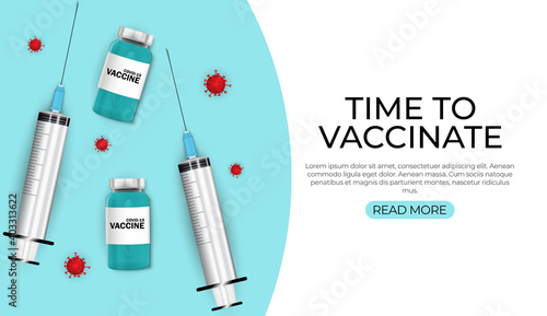 Time to vaccinate 2021 concept.Coronavirus vaccination concept. Vector Illustration EPS10